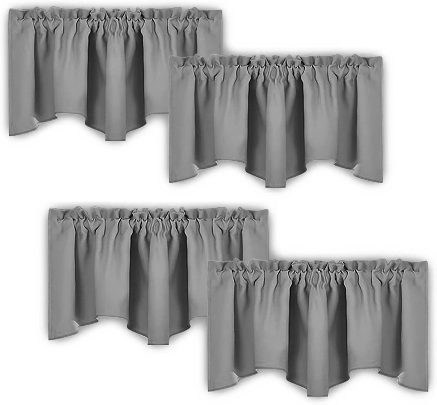 image:imageNICETOWN Blackout Floral Kitchen Valances for Windows 52 x 18 Inch LengthSilver Grey