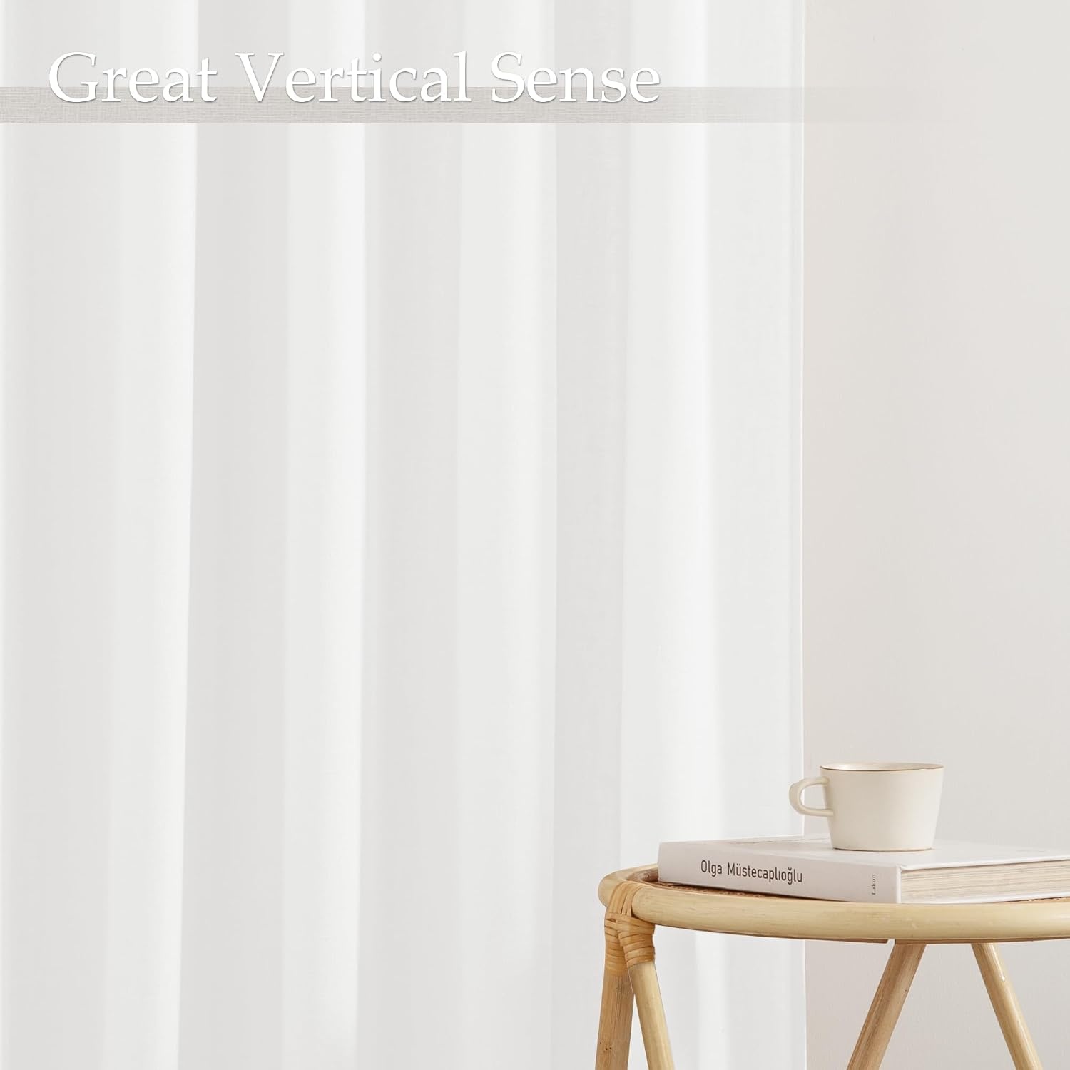 image:imageNICETOWN Floral Linen Curtains 84 inches Long Pink Pattern Printed for Girls Bedroom Nursery Boho Farmhouse Window Sheer Curtain Drapes Aesthetic Light Filtering Privacy 2 Panel Sets 55 WWhite