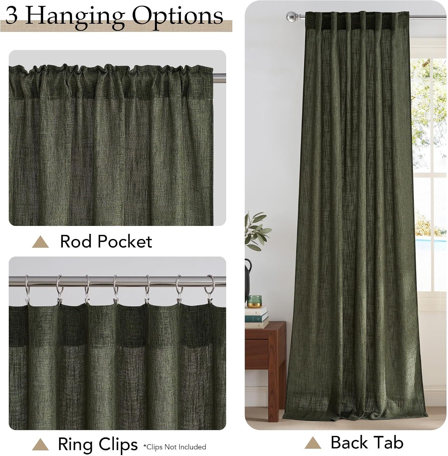 image:imageNICETOWN Floral Linen Curtains 84 inches Long Pink Pattern Printed for Girls Bedroom Nursery Boho Farmhouse Window Sheer Curtain Drapes Aesthetic Light Filtering Privacy 2 Panel Sets 55 WGreyish Moss