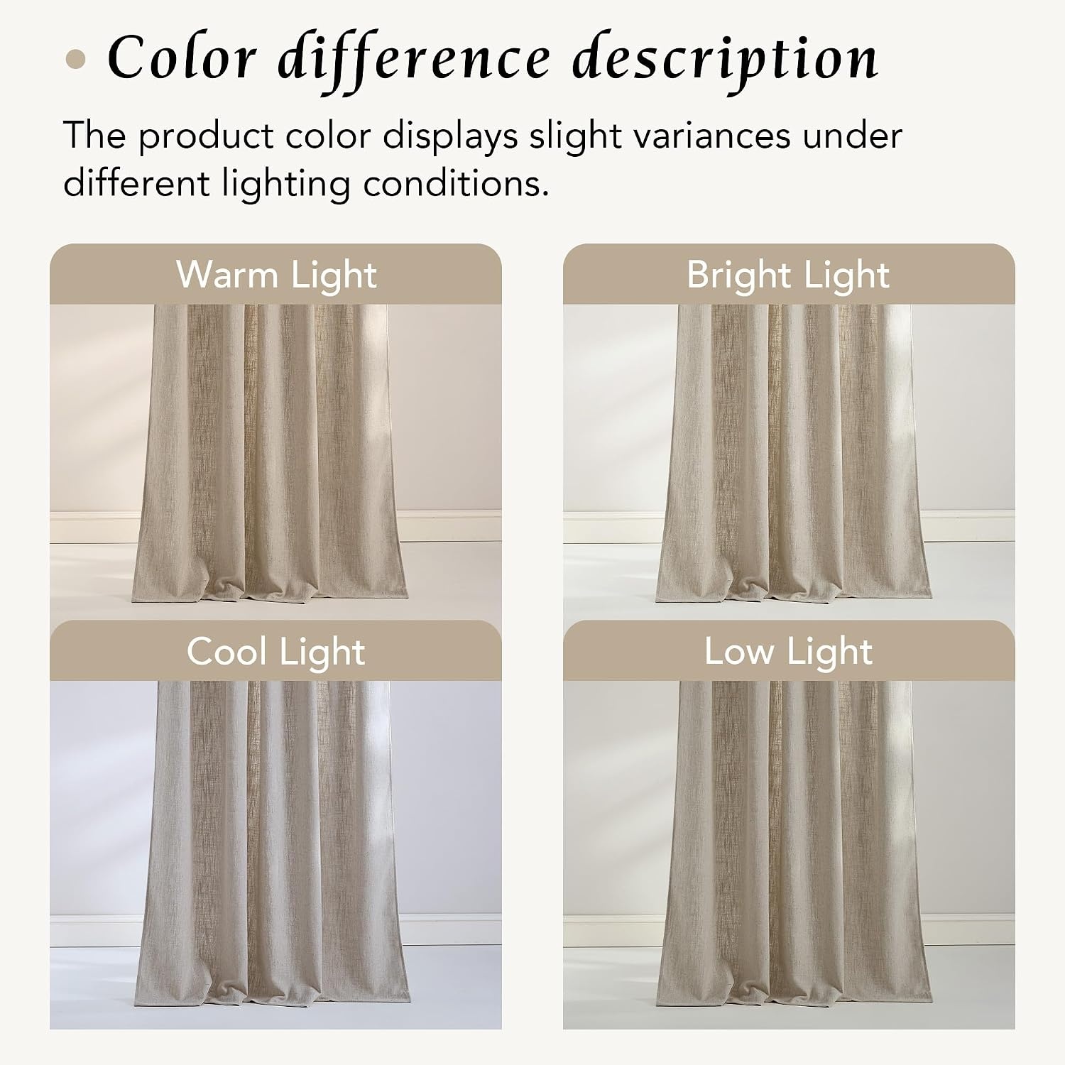 image:imageNICETOWN Floral Linen Curtains 84 inches Long Pink Pattern Printed for Girls Bedroom Nursery Boho Farmhouse Window Sheer Curtain Drapes Aesthetic Light Filtering Privacy 2 Panel Sets 55 WTaupe