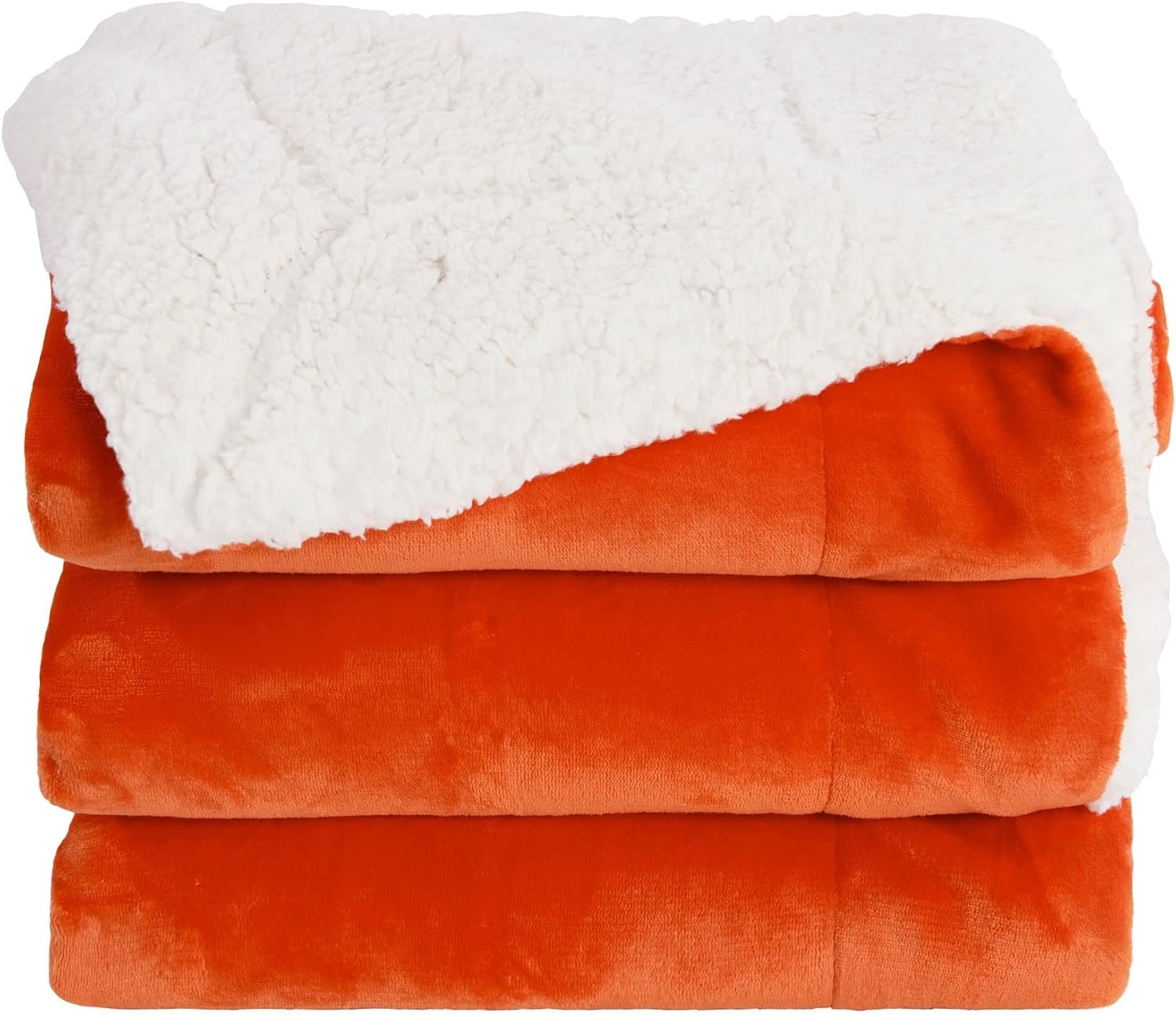 image:imageNICETOWN Grey Fleece Twin Blanket 300GSM Soft Lightweight Plush Cozy Twin Blankets for Bed Sofa Couch Travel Camping 60x80 inchesSherpa Fleece Orange