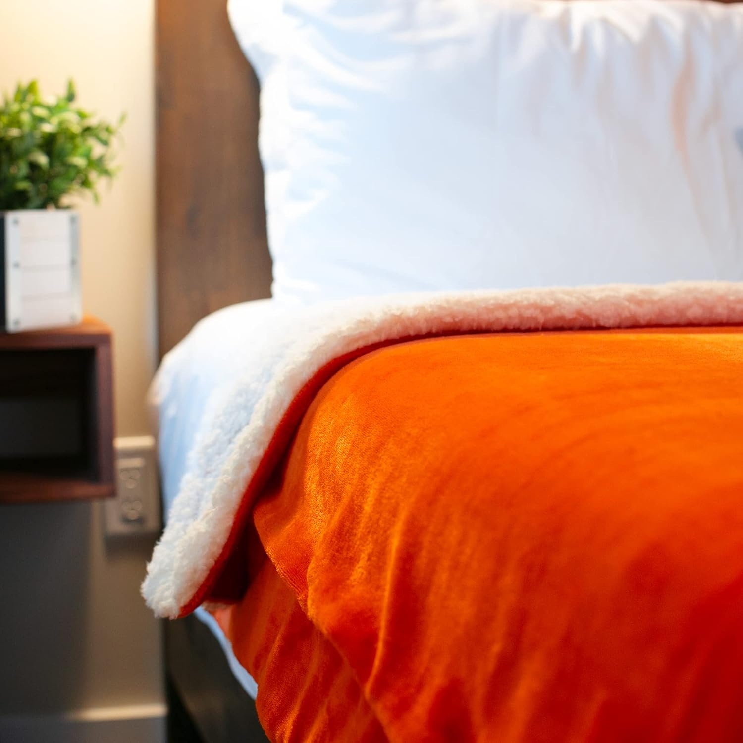 image:imageNICETOWN Grey Fleece Twin Blanket 300GSM Soft Lightweight Plush Cozy Twin Blankets for Bed Sofa Couch Travel Camping 60x80 inchesSherpa Fleece Orange