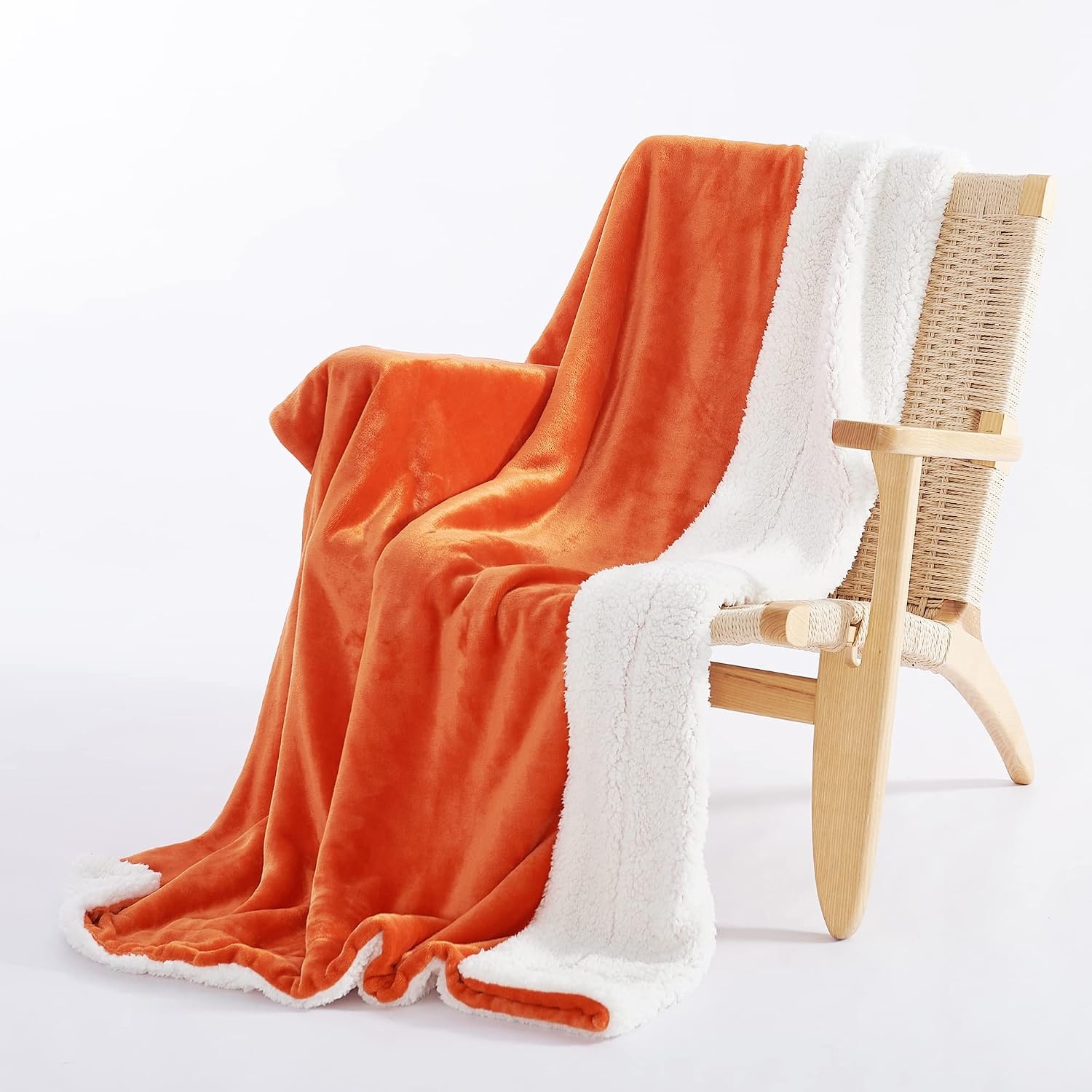 image:imageNICETOWN Grey Fleece Twin Blanket 300GSM Soft Lightweight Plush Cozy Twin Blankets for Bed Sofa Couch Travel Camping 60x80 inchesSherpa Fleece Orange