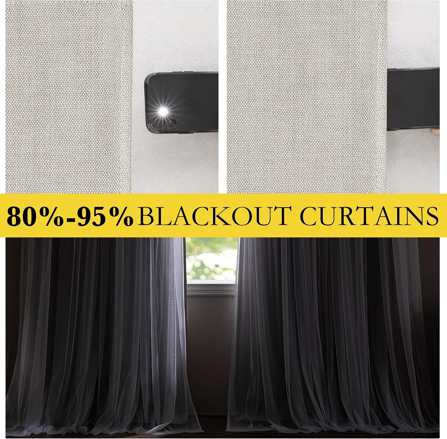 image:imageNICETOWN Kids Room Decor Curtains for Girls Nursery Star Cut Princess Room Design Curtains with Versatile Styling Options for Backdrops Pink amp Yellow amp Green amp Pink Each is W52 x L84 Sold by 2Faux Linen Angora