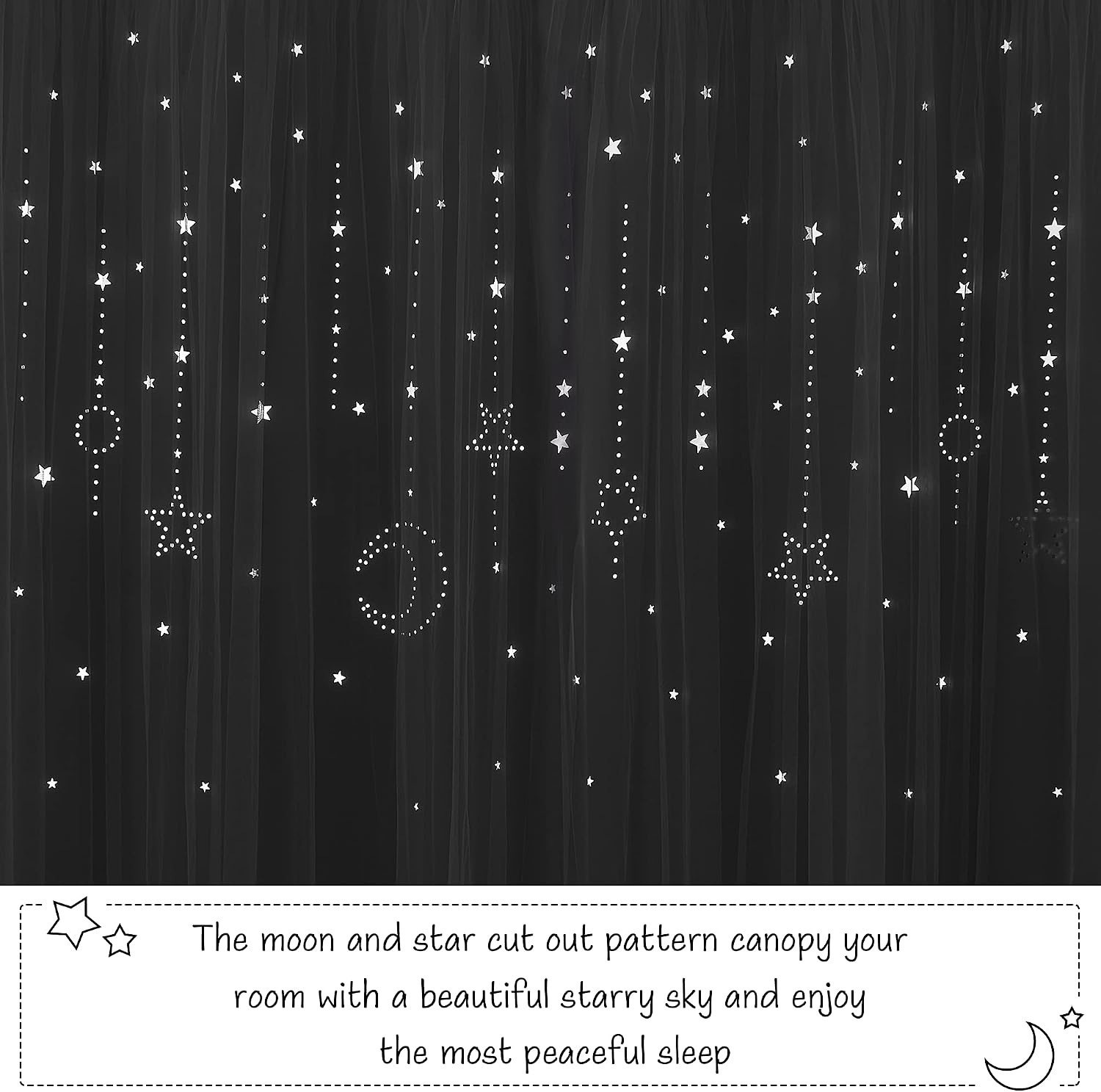 image:imageNICETOWN Kids Room Decor Curtains for Girls Nursery Star Cut Princess Room Design Curtains with Versatile Styling Options for Backdrops Pink amp Yellow amp Green amp Pink Each is W52 x L84 Sold by 2Moon Star Greyish White