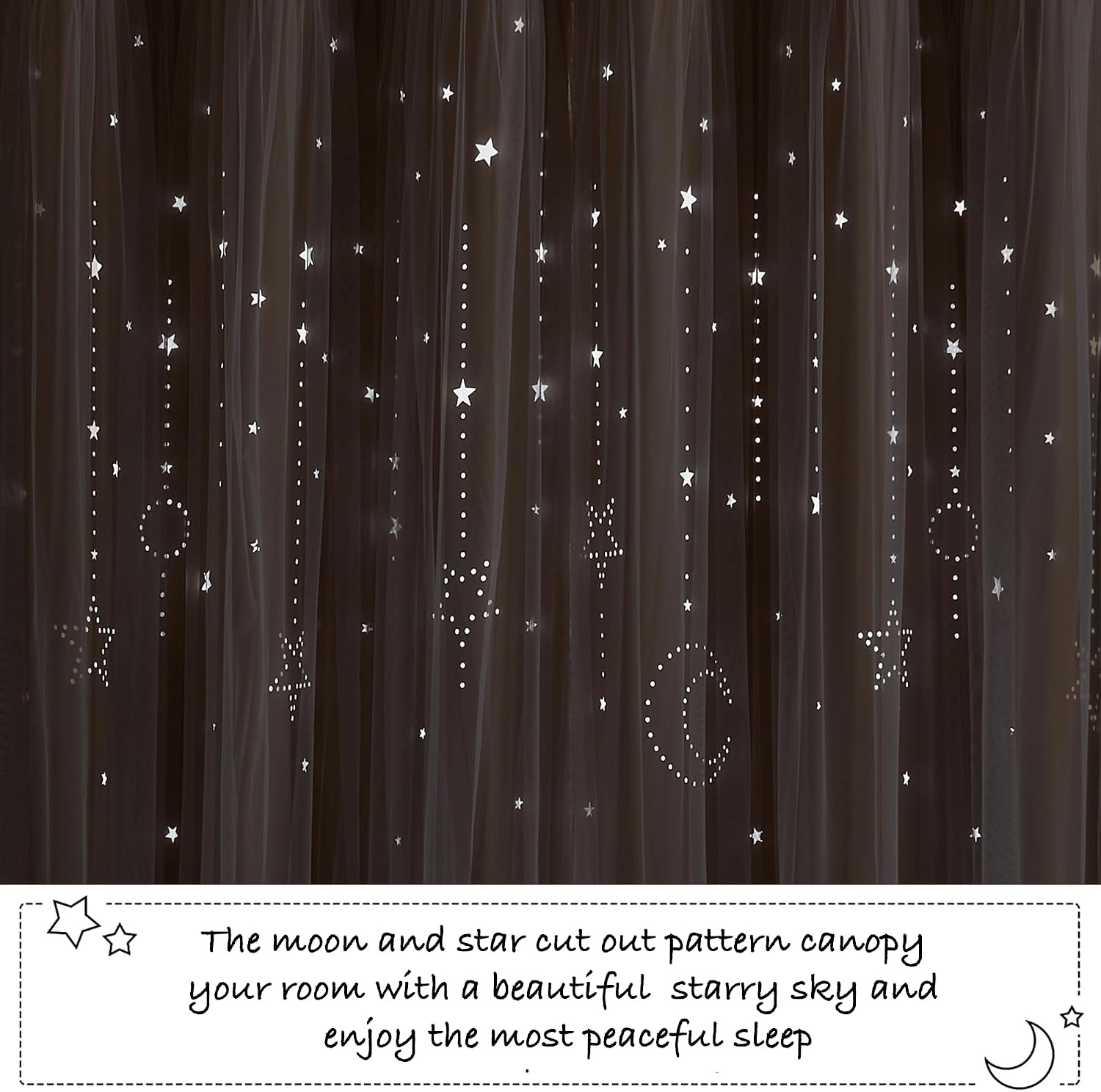 image:imageNICETOWN Kids Room Decor Curtains for Girls Nursery Star Cut Princess Room Design Curtains with Versatile Styling Options for Backdrops Pink amp Yellow amp Green amp Pink Each is W52 x L84 Sold by 2Moon Star Biscotti Beige