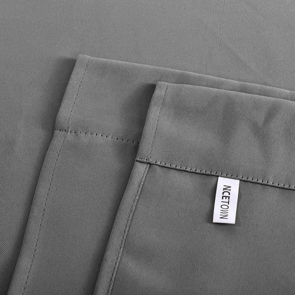 image:imageNICETOWN Thermal Insulated Blackout Short Curtain Bathroom Curtain Gray Tie Up Shade for Small Window Window Valance Balloon Roman Blind Rod Pocket Panel 46 inches W x 63 inches LSilver Grey