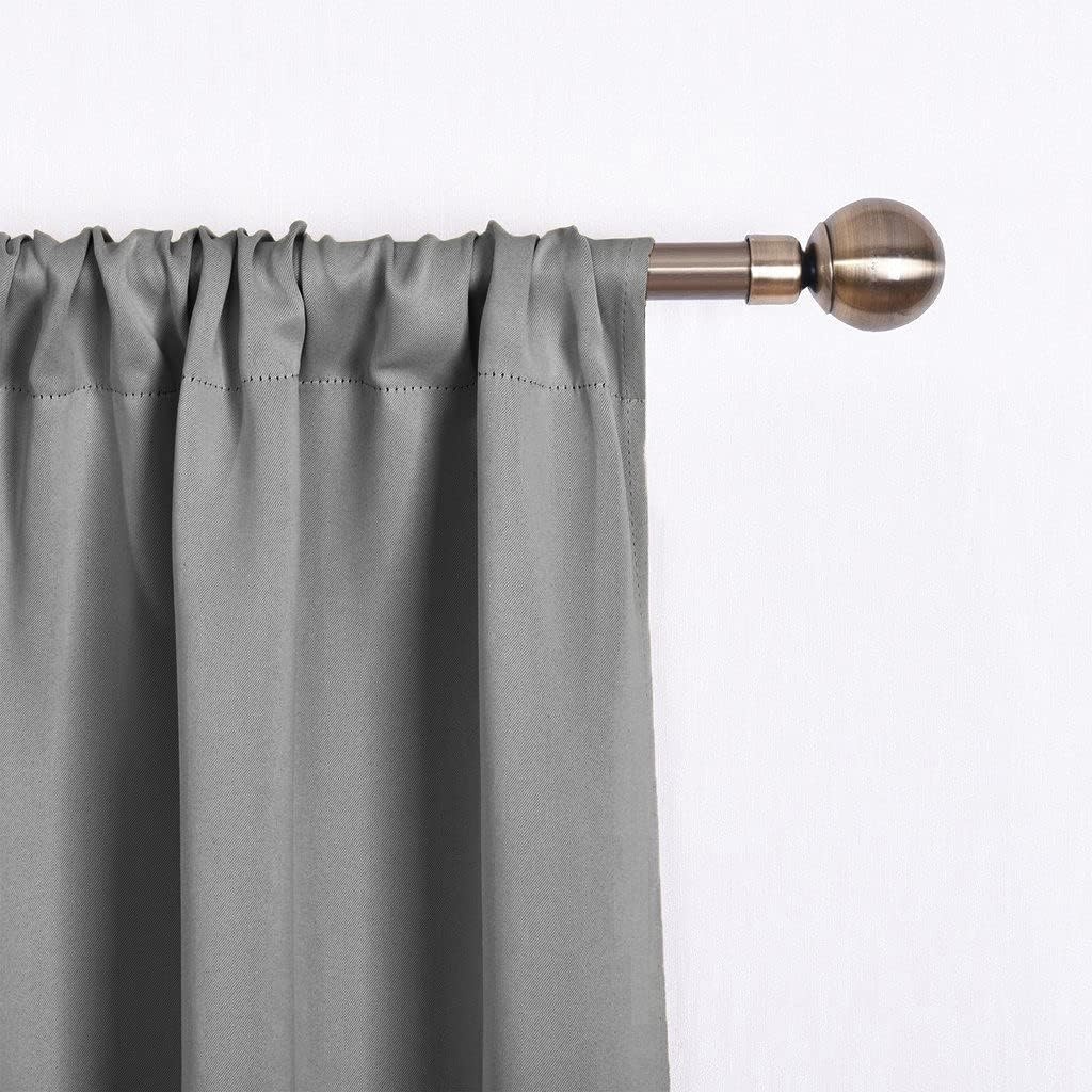 image:imageNICETOWN Thermal Insulated Blackout Short Curtain Bathroom Curtain Gray Tie Up Shade for Small Window Window Valance Balloon Roman Blind Rod Pocket Panel 46 inches W x 63 inches LSilver Grey