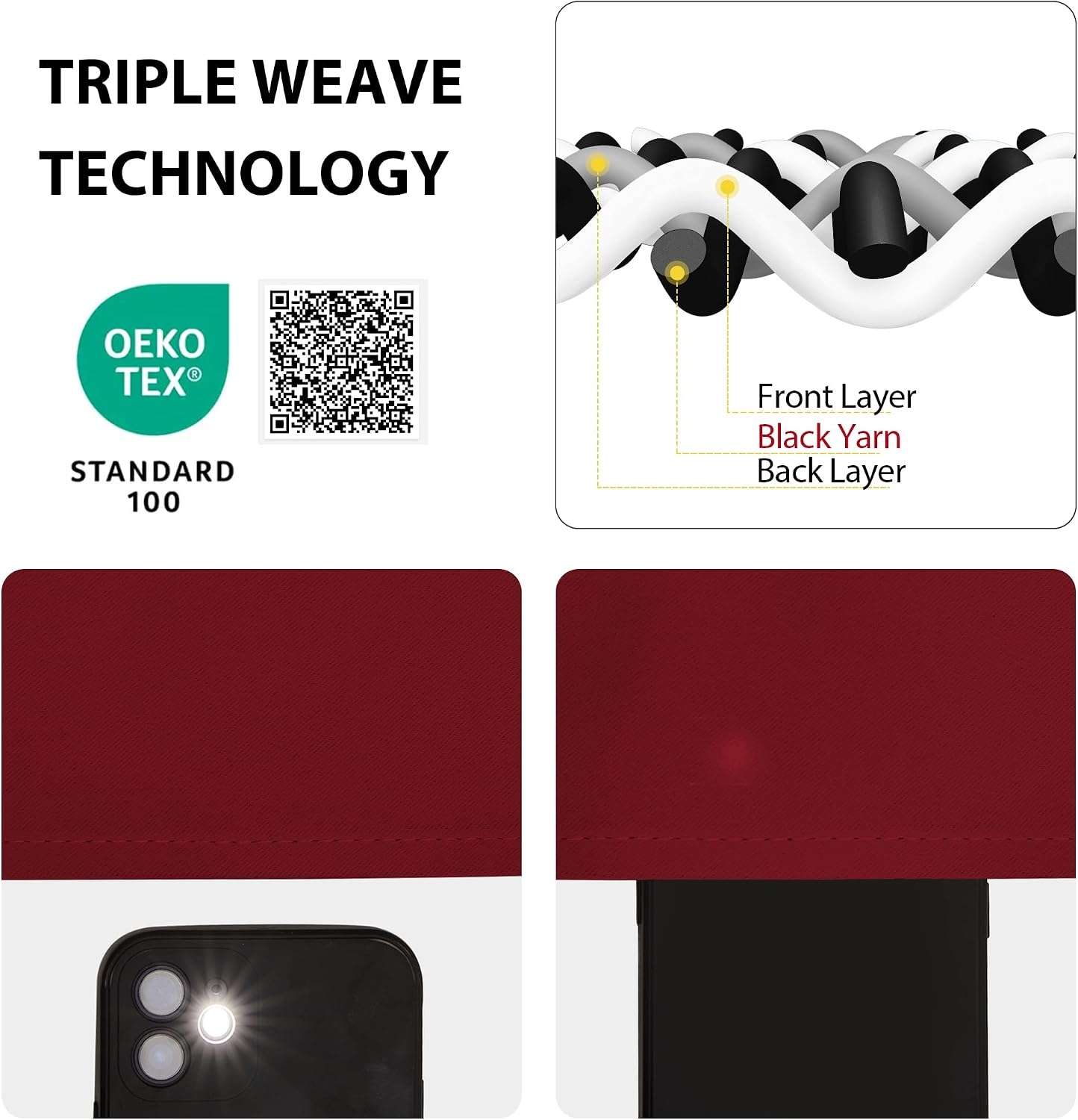 image:imageNICETOWN Thermal Insulated Blackout Short Curtain Bathroom Curtain Gray Tie Up Shade for Small Window Window Valance Balloon Roman Blind Rod Pocket Panel 46 inches W x 63 inches LBurgundy Red