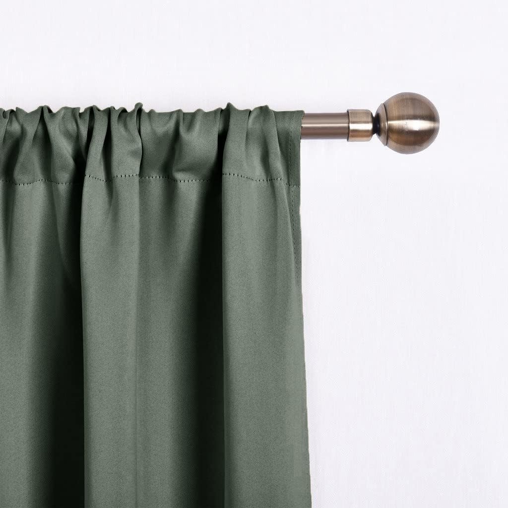 image:imageNICETOWN Thermal Insulated Blackout Short Curtain Bathroom Curtain Gray Tie Up Shade for Small Window Window Valance Balloon Roman Blind Rod Pocket Panel 46 inches W x 63 inches LDark Mallard