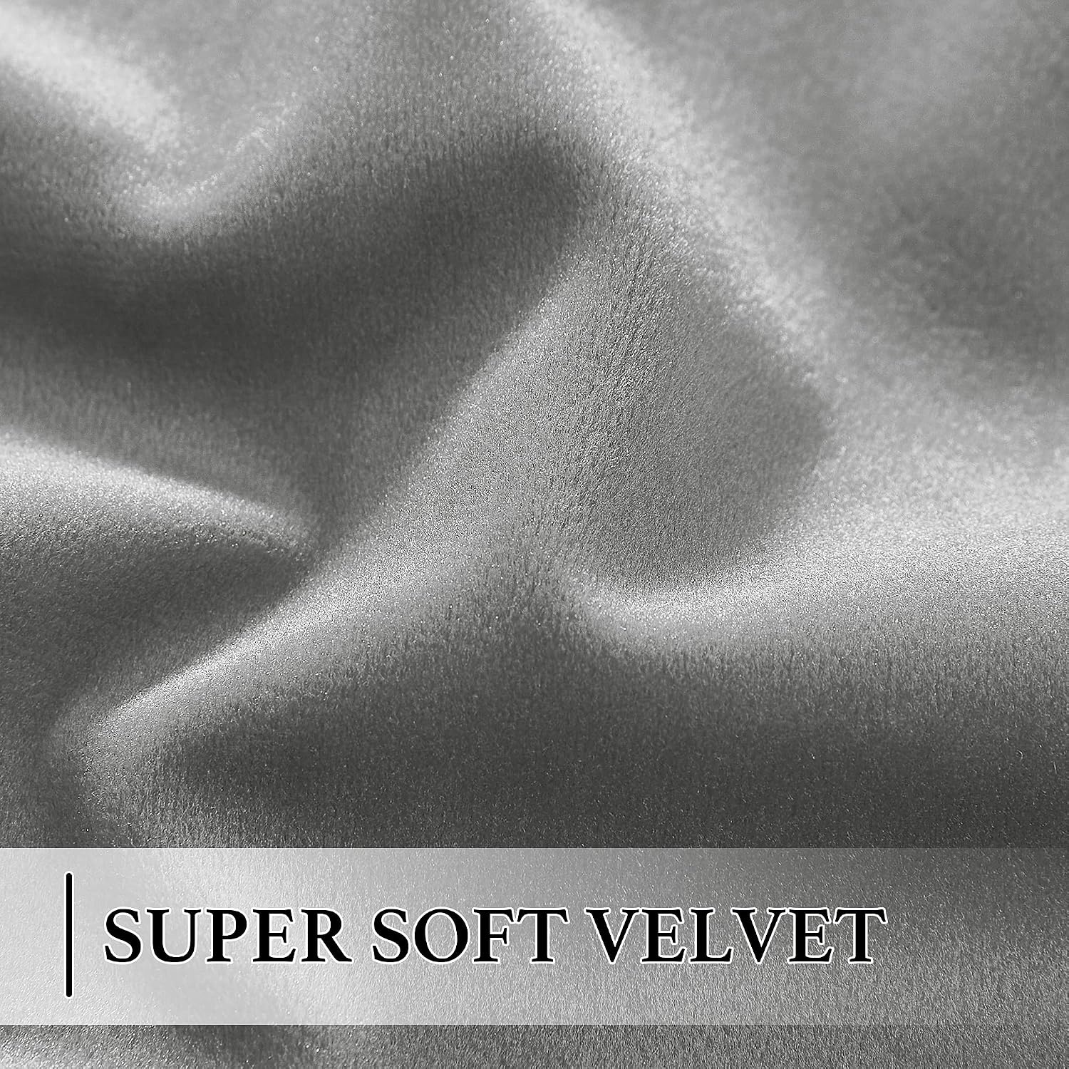 image:imageNICETOWN Thermal Insulated Blackout Short Curtain Bathroom Curtain Gray Tie Up Shade for Small Window Window Valance Balloon Roman Blind Rod Pocket Panel 46 inches W x 63 inches LVelvet Silver Gray