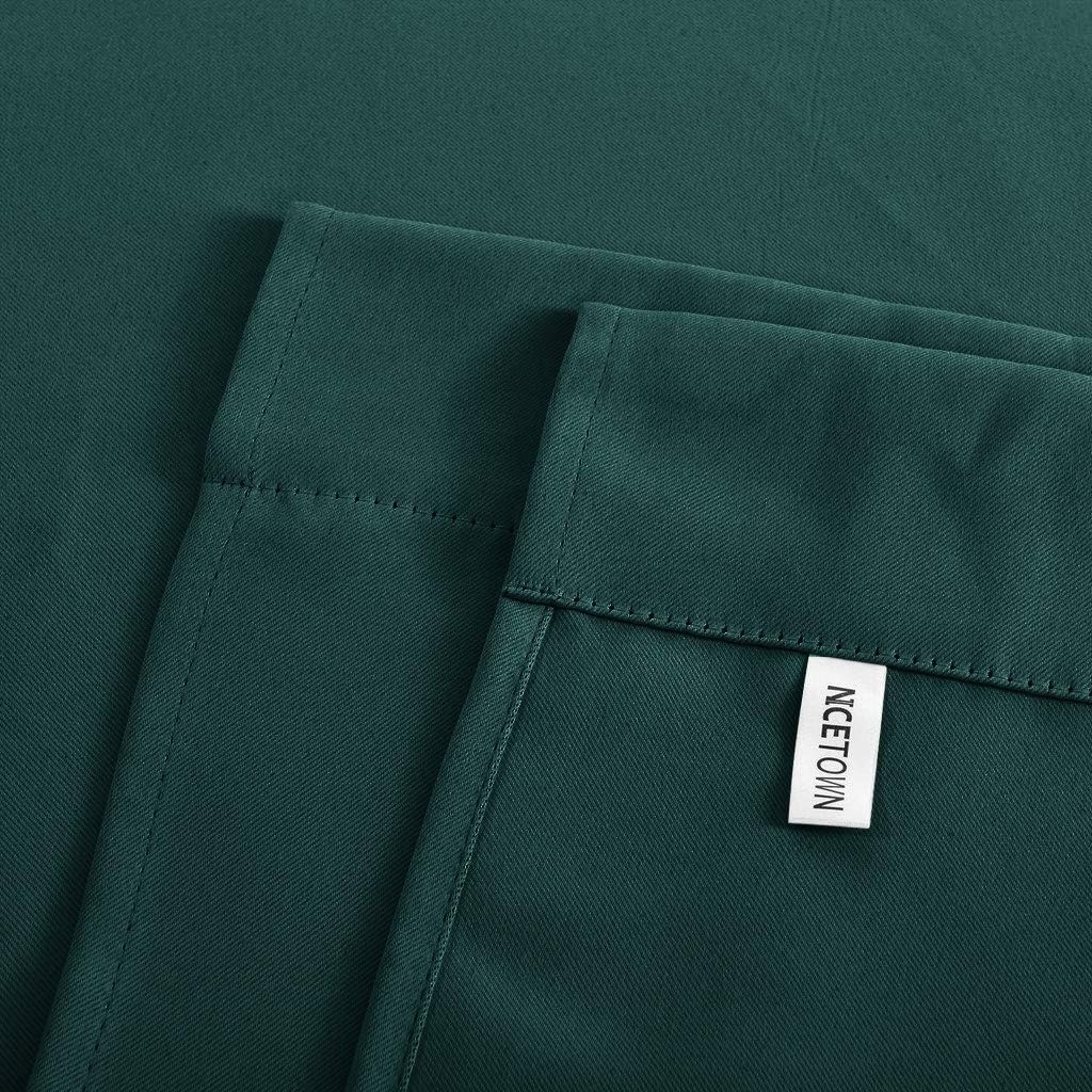 image:imageNICETOWN Thermal Insulated Blackout Short Curtain Bathroom Curtain Gray Tie Up Shade for Small Window Window Valance Balloon Roman Blind Rod Pocket Panel 46 inches W x 63 inches LHunter Green