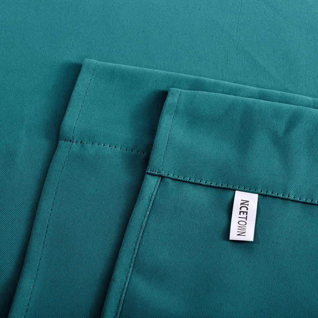 image:imageNICETOWN Thermal Insulated Blackout Short Curtain Bathroom Curtain Gray Tie Up Shade for Small Window Window Valance Balloon Roman Blind Rod Pocket Panel 46 inches W x 63 inches LPeacock Teal