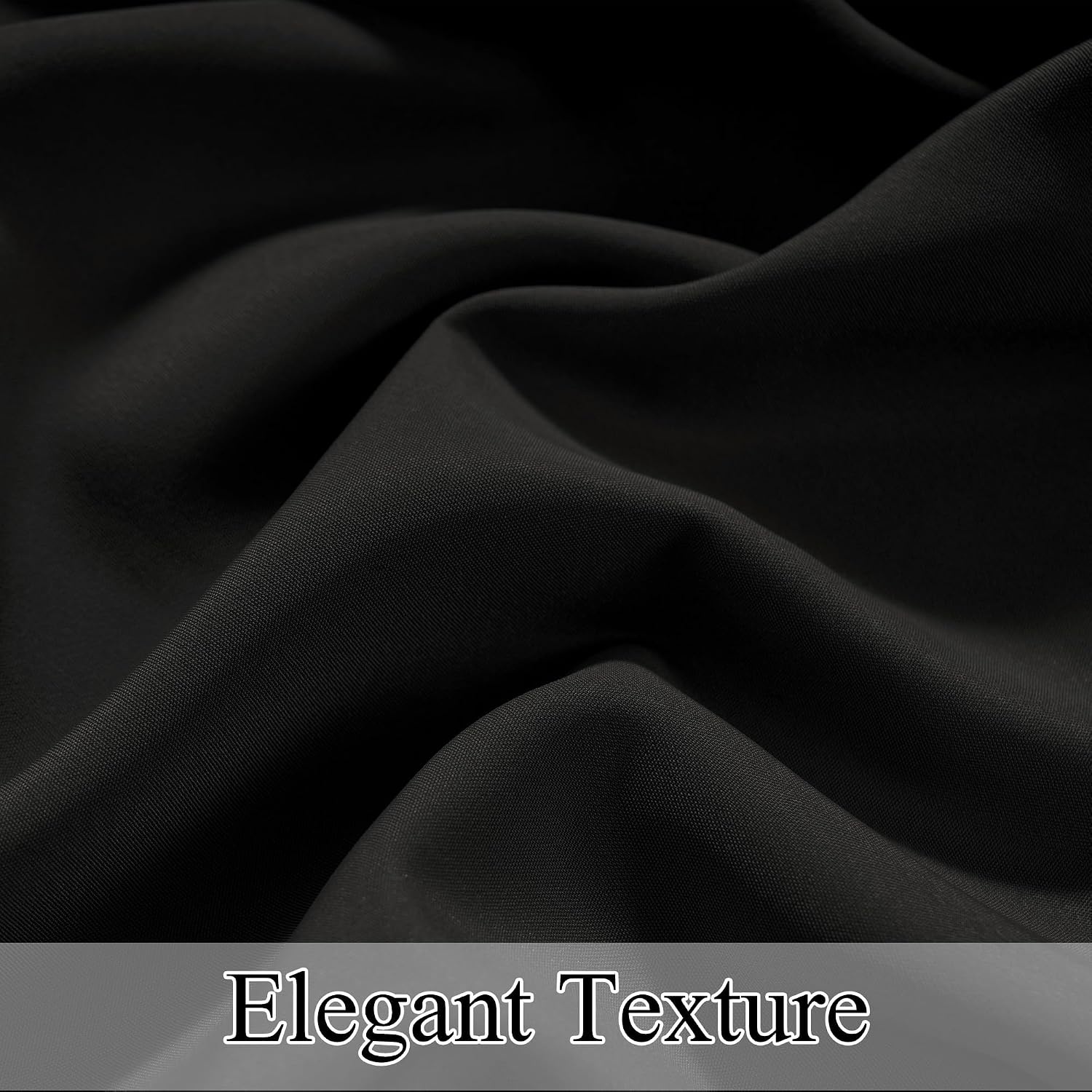 image:imageNICETOWN White NonSeeThrough Light Filtering Curtains Semi Sheer Privacy Grommet Drapes 108 Inches Long 2 Panels Cat Proof Window Curtains for Living Room Bedroom Home Decor 42 WBlack
