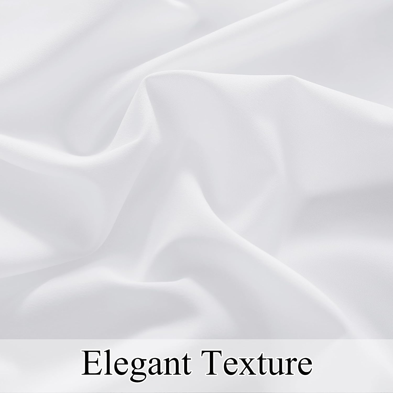 image:imageNICETOWN White NonSeeThrough Light Filtering Curtains Semi Sheer Privacy Grommet Drapes 108 Inches Long 2 Panels Cat Proof Window Curtains for Living Room Bedroom Home Decor 42 WWhite