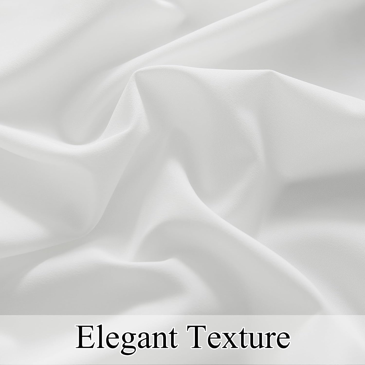 image:imageNICETOWN White NonSeeThrough Light Filtering Curtains Semi Sheer Privacy Grommet Drapes 108 Inches Long 2 Panels Cat Proof Window Curtains for Living Room Bedroom Home Decor 42 WOff White