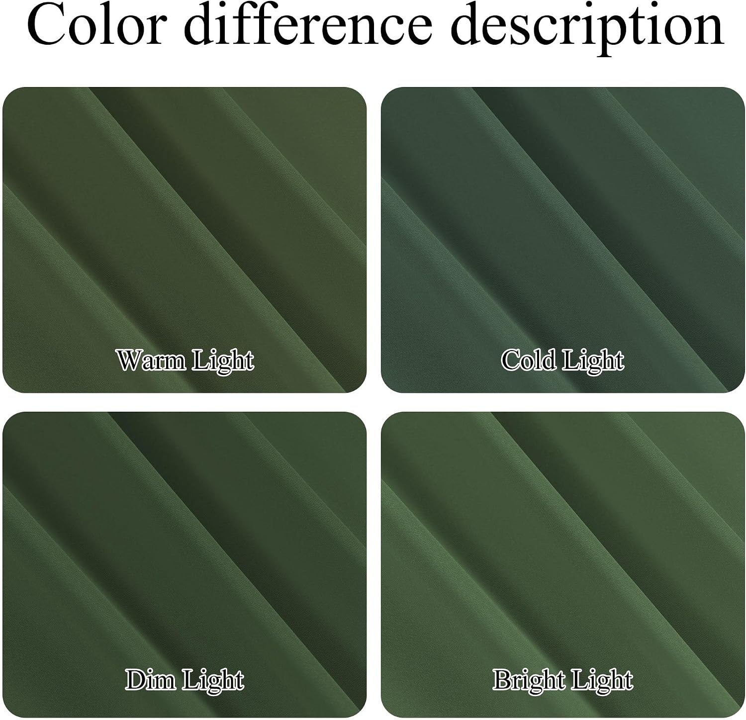 image:imageNICETOWN White NonSeeThrough Light Filtering Curtains Semi Sheer Privacy Grommet Drapes 108 Inches Long 2 Panels Cat Proof Window Curtains for Living Room Bedroom Home Decor 42 WDark Green