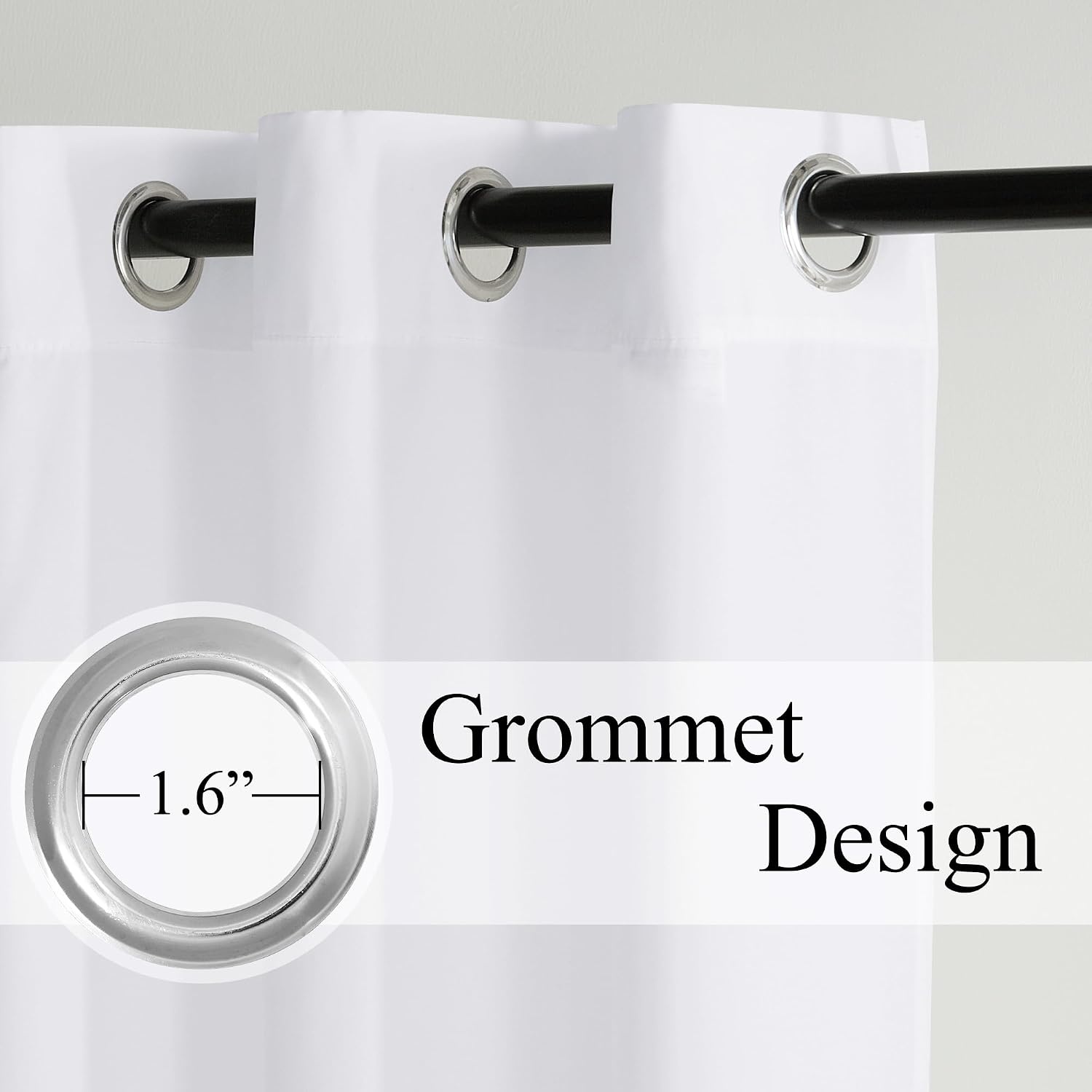 image:imageNICETOWN White NonSeeThrough Light Filtering Curtains Semi Sheer Privacy Grommet Drapes 108 Inches Long 2 Panels Cat Proof Window Curtains for Living Room Bedroom Home Decor 42 WWhite