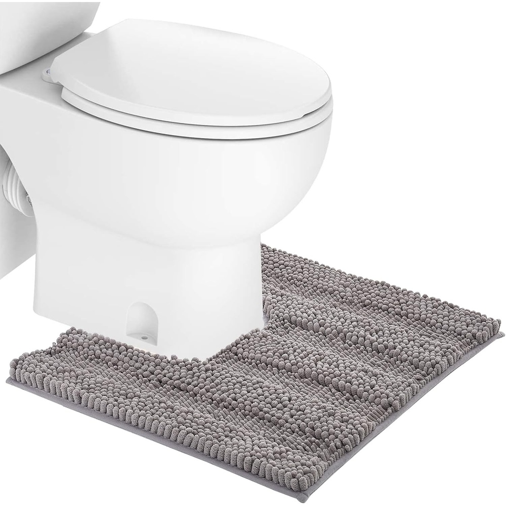 image:imageNICETOWN Black Bathroom Floor Mat AntiSlip Soft Living Room Bedroom Mat Floor Water Absorbent LowProfile Rug Doormat for Entry Mud Room Mat Back Door High Traffic Areas 47 x 24 inchesDove Grey
