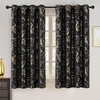 NICETOWN 100% Blackout Curtains Silver and Gold Patterned for Bedroom Living Room 84 Inches Long Marble Print Room Darkening Noise Reducing Thermal Insulated Grommet Abstract Drapes, 52″ W, 2 Panels(Black)
