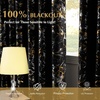 NICETOWN 100% Blackout Curtains Silver and Gold Patterned for Bedroom Living Room 84 Inches Long Marble Print Room Darkening Noise Reducing Thermal Insulated Grommet Abstract Drapes, 52″ W, 2 Panels(Black)
