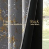NICETOWN 100% Blackout Curtains Silver and Gold Patterned for Bedroom Living Room 84 Inches Long Marble Print Room Darkening Noise Reducing Thermal Insulated Grommet Abstract Drapes, 52″ W, 2 Panels(Silver Grey)