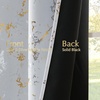 NICETOWN 100% Blackout Curtains Silver and Gold Patterned for Bedroom Living Room 84 Inches Long Marble Print Room Darkening Noise Reducing Thermal Insulated Grommet Abstract Drapes, 52″ W, 2 Panels(Greyish White)