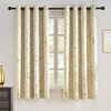 NICETOWN 100% Blackout Curtains Silver and Gold Patterned for Bedroom Living Room 84 Inches Long Marble Print Room Darkening Noise Reducing Thermal Insulated Grommet Abstract Drapes, 52″ W, 2 Panels(Light Beige)
