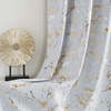NICETOWN 100% Blackout Silver and Gold Patterned Curtains for Living Room Bedroom Marble Print with Sheer Curtains 84 Inches Long, Ring Top Solid Voile Window Draperies Elegant Panels