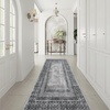 NICETOWN 8×10 Ultra-Thin Brown Oriental Rug for Bedroom, Tumble Washable Area Rugs 8×10, Boho Non-Slip Vintage Living Room Rugs, Oriental Carpet Entrance for Kitchen, Laundry, Bathroom, Bedroom(Grey)