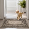 NICETOWN 8×10 Ultra-Thin Brown Oriental Rug for Bedroom, Tumble Washable Area Rugs 8×10, Boho Non-Slip Vintage Living Room Rugs, Oriental Carpet Entrance for Kitchen, Laundry, Bathroom, Bedroom(Brown)