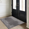 NICETOWN 8×10 Ultra-Thin Brown Oriental Rug for Bedroom, Tumble Washable Area Rugs 8×10, Boho Non-Slip Vintage Living Room Rugs, Oriental Carpet Entrance for Kitchen, Laundry, Bathroom, Bedroom(Dark Grey)