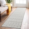 NICETOWN 8×10 Ultra-Thin Brown Oriental Rug for Bedroom, Tumble Washable Area Rugs 8×10, Boho Non-Slip Vintage Living Room Rugs, Oriental Carpet Entrance for Kitchen, Laundry, Bathroom, Bedroom(Jacquard Sandy Grey)