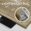 NICETOWN 8×10 Ultra-Thin Brown Oriental Rug for Bedroom, Tumble Washable Area Rugs 8×10, Boho Non-Slip Vintage Living Room Rugs, Oriental Carpet Entrance for Kitchen, Laundry, Bathroom, Bedroom(Natural)