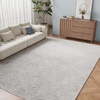 NICETOWN 8×10 Ultra-Thin Brown Oriental Rug for Bedroom, Tumble Washable Area Rugs 8×10, Boho Non-Slip Vintage Living Room Rugs, Oriental Carpet Entrance for Kitchen, Laundry, Bathroom, Bedroom(Jacquard Grey)