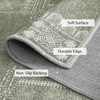 NICETOWN 8×10 Ultra-Thin Brown Oriental Rug for Bedroom, Tumble Washable Area Rugs 8×10, Boho Non-Slip Vintage Living Room Rugs, Oriental Carpet Entrance for Kitchen, Laundry, Bathroom, Bedroom(Sage Green)