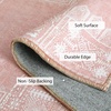 NICETOWN 8×10 Ultra-Thin Brown Oriental Rug for Bedroom, Tumble Washable Area Rugs 8×10, Boho Non-Slip Vintage Living Room Rugs, Oriental Carpet Entrance for Kitchen, Laundry, Bathroom, Bedroom(Pink)