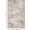 NICETOWN 8×10 Ultra-Thin Brown Oriental Rug for Bedroom, Tumble Washable Area Rugs 8×10, Boho Non-Slip Vintage Living Room Rugs, Oriental Carpet Entrance for Kitchen, Laundry, Bathroom, Bedroom(Sandy Yellow)