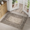 NICETOWN 8×10 Ultra-Thin Brown Oriental Rug for Bedroom, Tumble Washable Area Rugs 8×10, Boho Non-Slip Vintage Living Room Rugs, Oriental Carpet Entrance for Kitchen, Laundry, Bathroom, Bedroom(Brown)