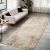 NICETOWN 8×10 Ultra-Thin Brown Oriental Rug for Bedroom, Tumble Washable Area Rugs 8×10, Boho Non-Slip Vintage Living Room Rugs, Oriental Carpet Entrance for Kitchen, Laundry, Bathroom, Bedroom(Sandy Yellow)