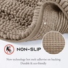NICETOWN Black Bathroom Floor Mat, Anti-Slip Soft Living Room Bedroom Mat Floor Water Absorbent, Low-Profile Rug Doormat for Entry, Mud Room Mat, Back Door, High Traffic Areas (47 x 24 – inches)(Taupe Brown)