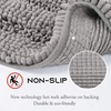 NICETOWN Black Bathroom Floor Mat, Anti-Slip Soft Living Room Bedroom Mat Floor Water Absorbent, Low-Profile Rug Doormat for Entry, Mud Room Mat, Back Door, High Traffic Areas (47 x 24 – inches)(Dove Grey)