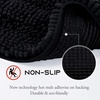 NICETOWN Black Bathroom Floor Mat, Anti-Slip Soft Living Room Bedroom Mat Floor Water Absorbent, Low-Profile Rug Doormat for Entry, Mud Room Mat, Back Door, High Traffic Areas (47 x 24 – inches)(Black)