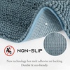 NICETOWN Black Bathroom Floor Mat, Anti-Slip Soft Living Room Bedroom Mat Floor Water Absorbent, Low-Profile Rug Doormat for Entry, Mud Room Mat, Back Door, High Traffic Areas (47 x 24 – inches)(Stone Blue)