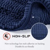 NICETOWN Black Bathroom Floor Mat, Anti-Slip Soft Living Room Bedroom Mat Floor Water Absorbent, Low-Profile Rug Doormat for Entry, Mud Room Mat, Back Door, High Traffic Areas (47 x 24 – inches)(Navy)