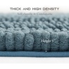 NICETOWN Black Bathroom Floor Mat, Anti-Slip Soft Living Room Bedroom Mat Floor Water Absorbent, Low-Profile Rug Doormat for Entry, Mud Room Mat, Back Door, High Traffic Areas (47 x 24 – inches)(Stone Blue)