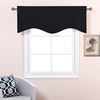 NICETOWN Blackout Floral Kitchen Valances for Windows 52 x 18 Inch Length(Black)