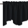 NICETOWN Blackout Floral Kitchen Valances for Windows 52 x 18 Inch Length(Black)