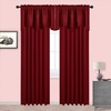 NICETOWN Blackout Floral Kitchen Valances for Windows 52 x 18 Inch Length(Burgundy Red)