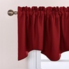 NICETOWN Blackout Floral Kitchen Valances for Windows 52 x 18 Inch Length(Burgundy Red)